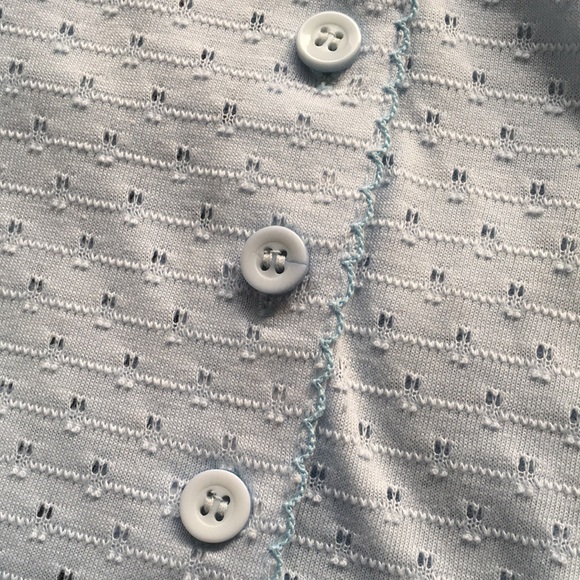 Baby Blue Pointelle Button-up Tee - Picture 7 of 7
